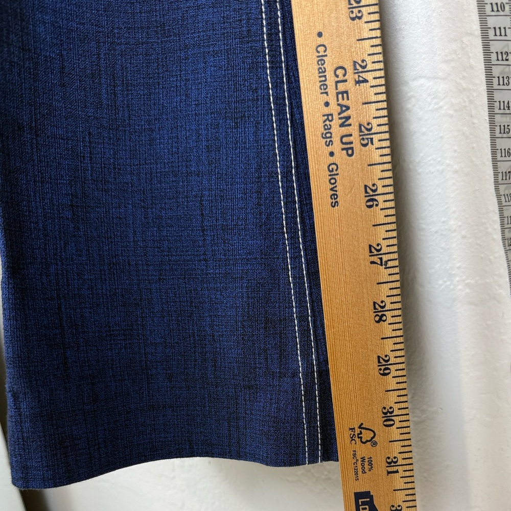 NWT Wes Gordon Blue Trouser Jeans White Stitch Slub 8 Preppy Quiet Luxury Retro - Picture 12 of 14